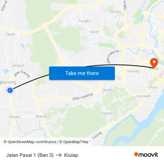 Jalan Pasai 1 (Ban 3) to Kiulap map