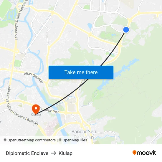Diplomatic Enclave to Kiulap map