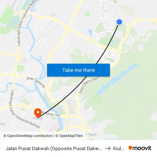 Jalan Pusat Dakwah (Opposite Pusat Dakwah) to Kiulap map