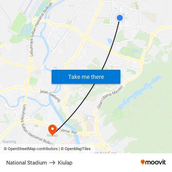 National Stadium to Kiulap map