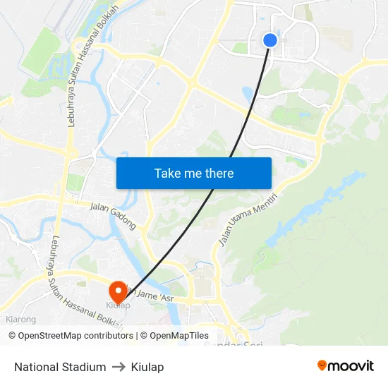 National Stadium to Kiulap map