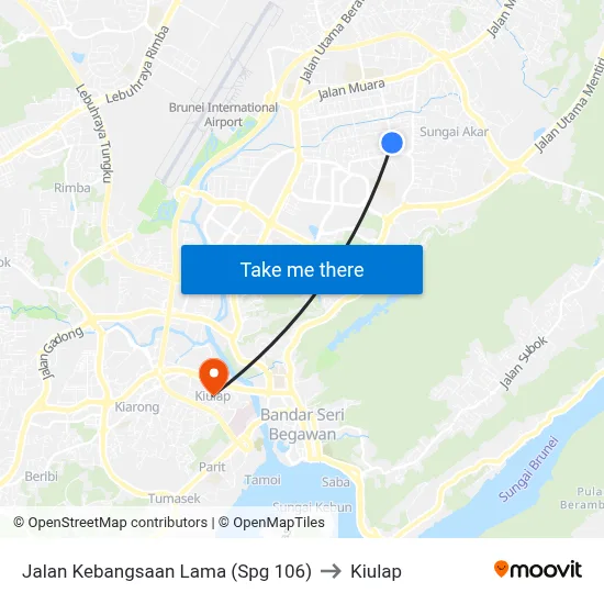 Jalan Kebangsaan Lama (Spg 106) to Kiulap map