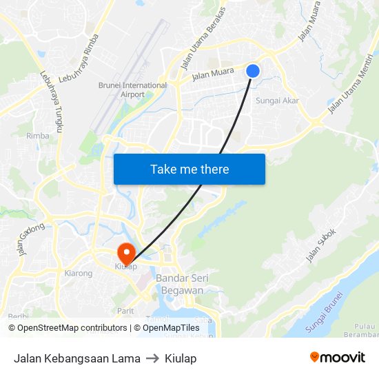 Jalan Kebangsaan Lama to Kiulap map