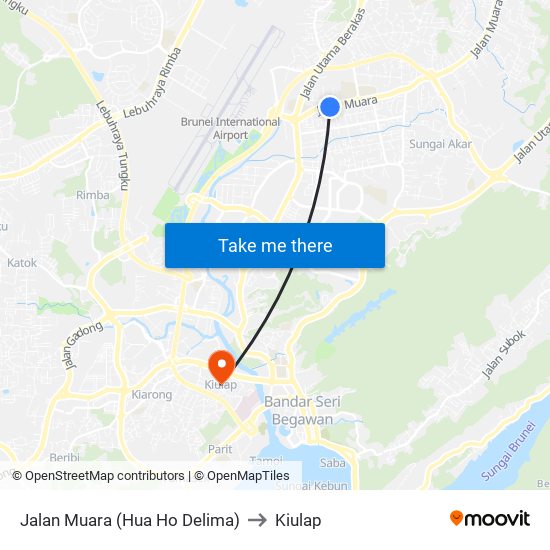 Jalan Muara (Hua Ho Delima) to Kiulap map