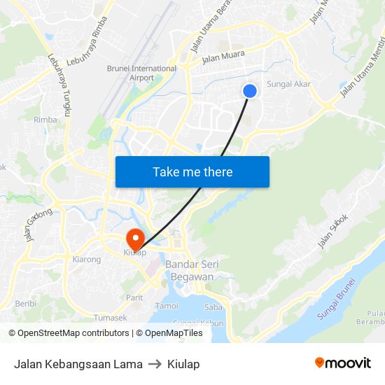 Jalan Kebangsaan Lama to Kiulap map