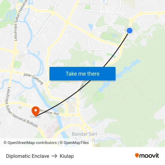 Diplomatic Enclave to Kiulap map