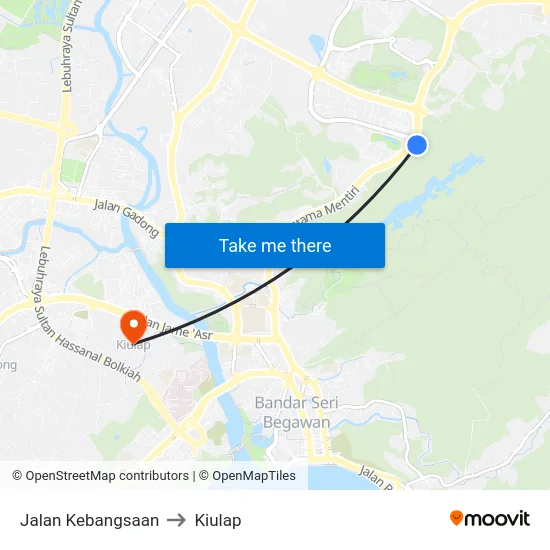 Jalan Kebangsaan to Kiulap map