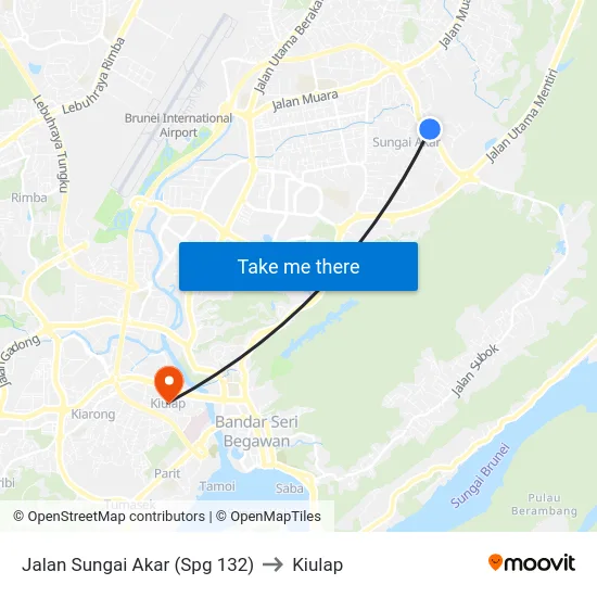 Jalan Sungai Akar (Spg 132) to Kiulap map