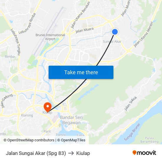 Jalan Sungai Akar (Spg 83) to Kiulap map