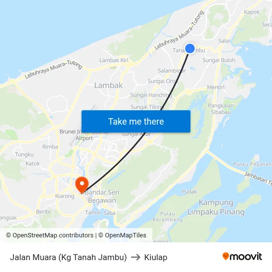 Jalan Muara (Kg Tanah Jambu) to Kiulap map