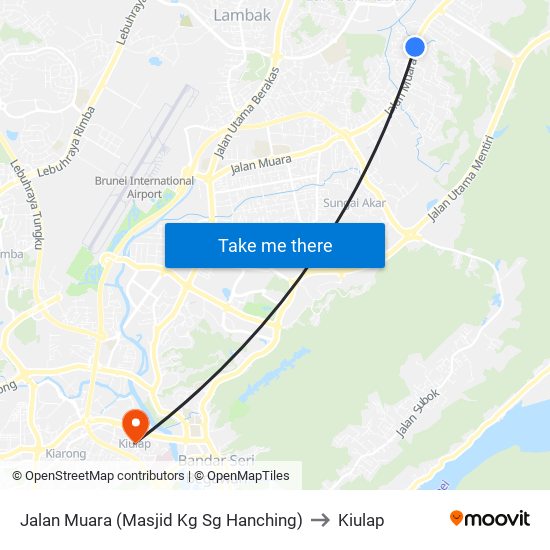 Jalan Muara (Masjid Kg Sg Hanching) to Kiulap map