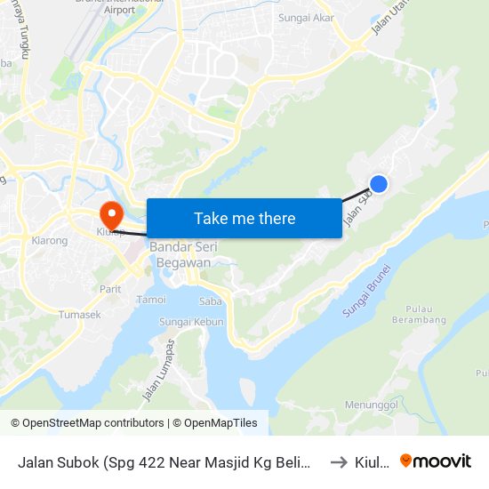 Jalan Subok (Spg 422 Near Masjid Kg Belimbing) to Kiulap map