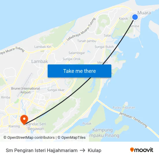 Sm Pengiran Isteri Hajjahmariam to Kiulap map
