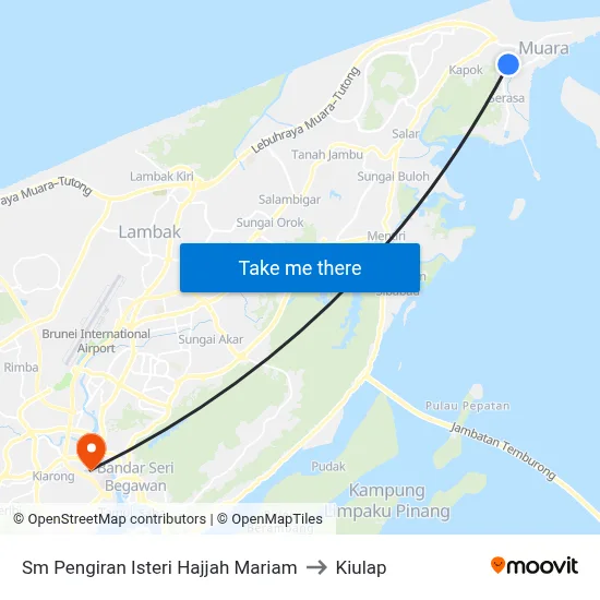 Sm Pengiran Isteri Hajjah Mariam to Kiulap map