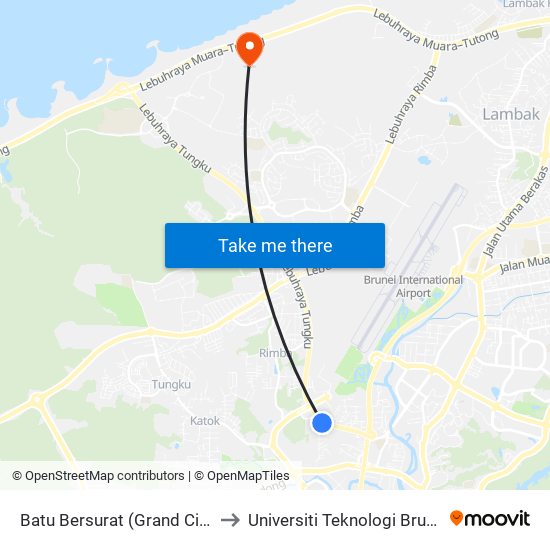 Batu Bersurat (Grand City) to Universiti Teknologi Brunei map