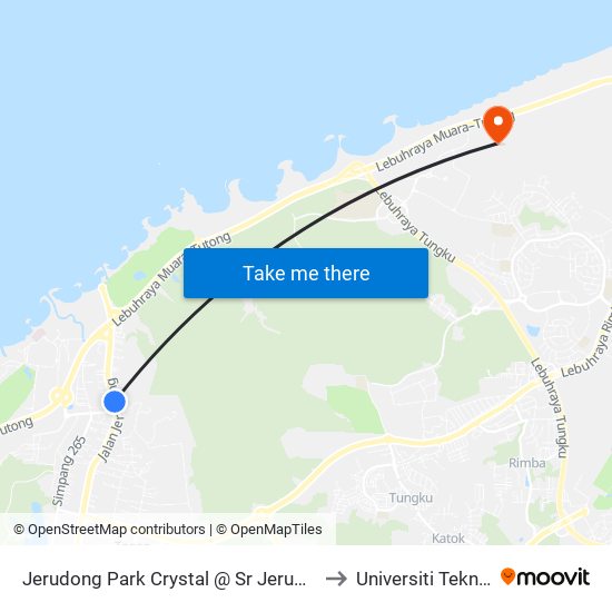 Jerudong Park Crystal @ Sr Jerudong/Masjid Al Ameerah to Universiti Teknologi Brunei map