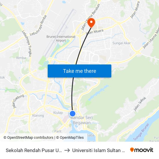 Sekolah Rendah Pusar Ulak / St Andrew's School to Universiti Islam Sultan Sharif Ali; Zon B Car Park map