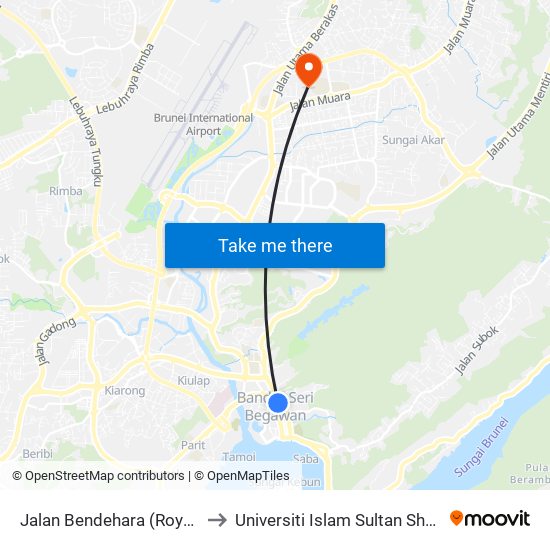 Jalan Bendehara (Royal Regalia Museum) to Universiti Islam Sultan Sharif Ali; Zon B Car Park map