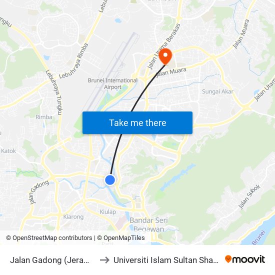 Jalan Gadong (Jerambak/1 Riverside) to Universiti Islam Sultan Sharif Ali; Zon B Car Park map