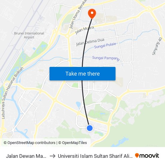 Jalan Dewan Majlis (Kheu) to Universiti Islam Sultan Sharif Ali; Zon B Car Park map