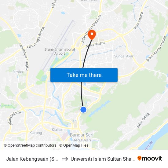 Jalan Kebangsaan (Supasave/Mabohai) to Universiti Islam Sultan Sharif Ali; Zon B Car Park map