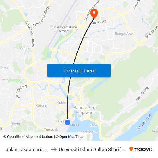 Jalan Laksamana Abdul Razak to Universiti Islam Sultan Sharif Ali; Zon B Car Park map