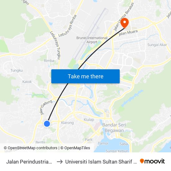 Jalan Perindustrian Beribi (Ghk) to Universiti Islam Sultan Sharif Ali; Zon B Car Park map