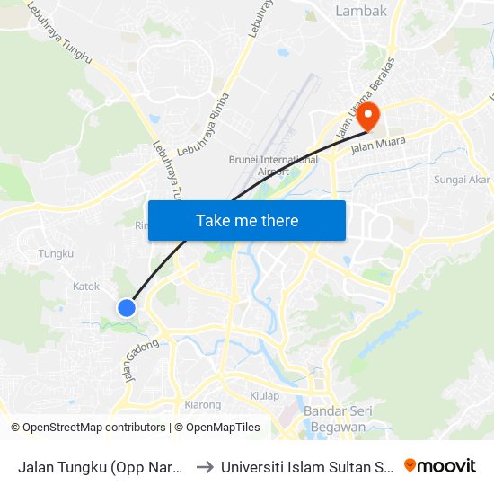 Jalan Tungku (Opp Narcotic Cb/New Polis Hq) to Universiti Islam Sultan Sharif Ali; Zon B Car Park map