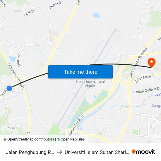 Jalan Penghubung Rimba (Derimba) to Universiti Islam Sultan Sharif Ali; Zon B Car Park map