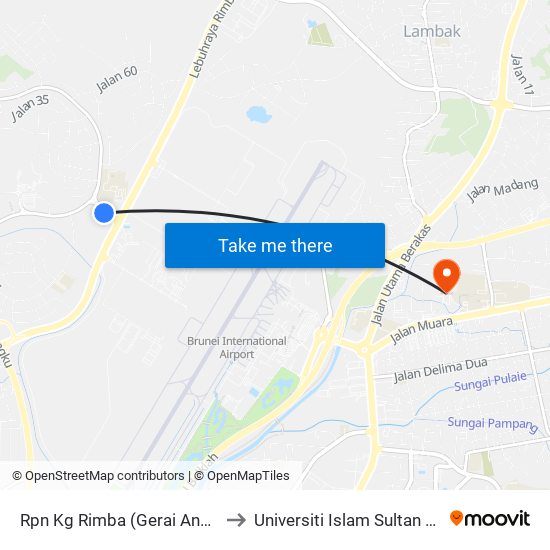 Rpn Kg Rimba (Gerai Aneka Ria/Opp Sm Rimba 1)) to Universiti Islam Sultan Sharif Ali; Zon B Car Park map