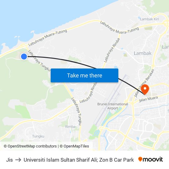 Jis to Universiti Islam Sultan Sharif Ali; Zon B Car Park map