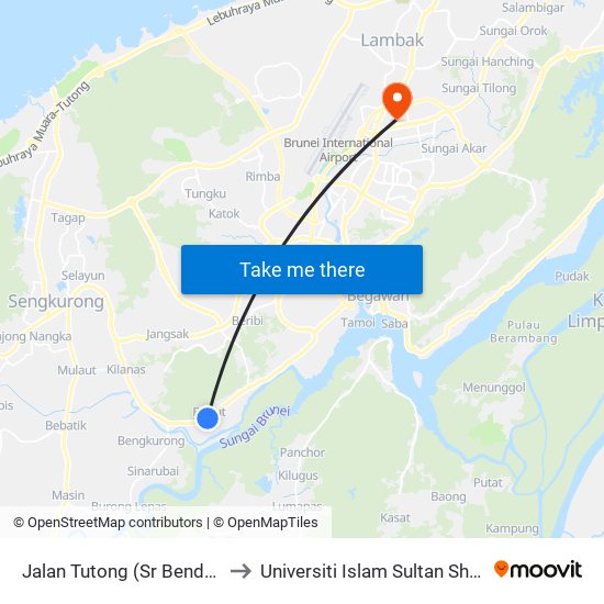 Jalan Tutong (Sr Bendahara Sakam Bunut) to Universiti Islam Sultan Sharif Ali; Zon B Car Park map