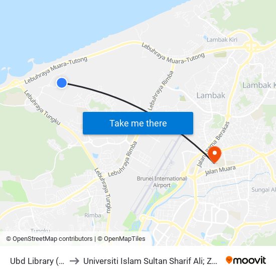 Ubd Library (Shbie) to Universiti Islam Sultan Sharif Ali; Zon B Car Park map