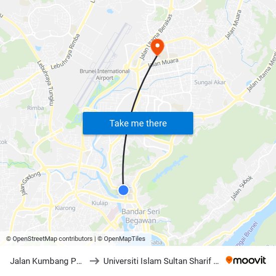 Jalan Kumbang Pasang (Stpri) to Universiti Islam Sultan Sharif Ali; Zon B Car Park map