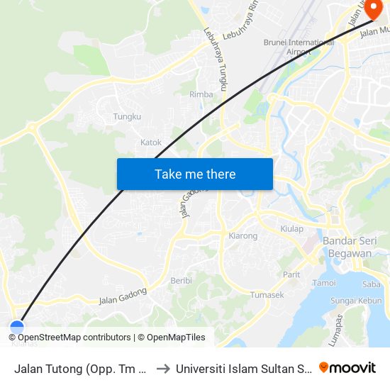 Jalan Tutong (Opp. Tm Majeed/Near Spg 1113) to Universiti Islam Sultan Sharif Ali; Zon B Car Park map