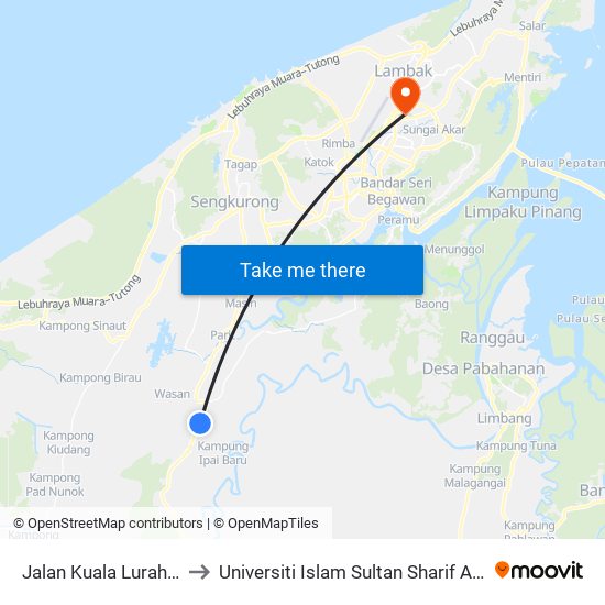 Jalan Kuala Lurah (Spg 152) to Universiti Islam Sultan Sharif Ali; Zon B Car Park map