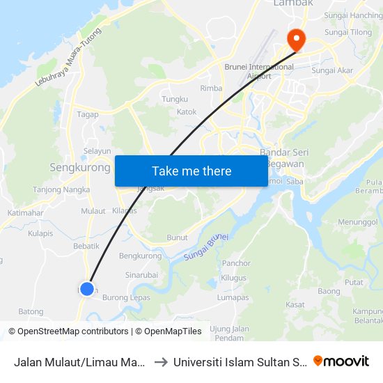 Jalan Mulaut/Limau Manis (S. Ugama Kg Masin) to Universiti Islam Sultan Sharif Ali; Zon B Car Park map