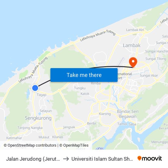 Jalan Jerudong (Jeruton/Hsbc/Spg 428) to Universiti Islam Sultan Sharif Ali; Zon B Car Park map