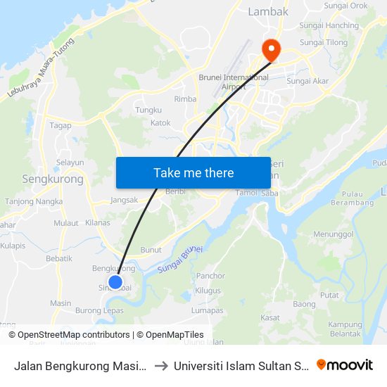 Jalan Bengkurong Masin (Soon Lee Megamart) to Universiti Islam Sultan Sharif Ali; Zon B Car Park map