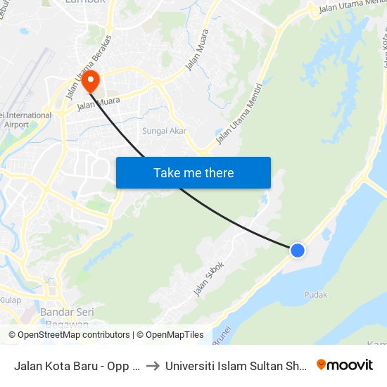 Jalan Kota Baru - Opp Masjid Kg Serdang to Universiti Islam Sultan Sharif Ali; Zon B Car Park map