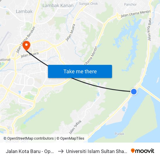 Jalan Kota Baru - Opp Jetty Kg Sungai to Universiti Islam Sultan Sharif Ali; Zon B Car Park map