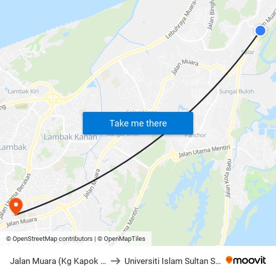 Jalan Muara (Kg Kapok Opp Jalan Bukit Kebun) to Universiti Islam Sultan Sharif Ali; Zon B Car Park map
