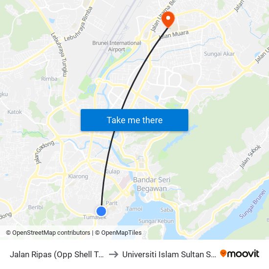 Jalan Ripas (Opp Shell Tumasek@Spg 160/164) to Universiti Islam Sultan Sharif Ali; Zon B Car Park map