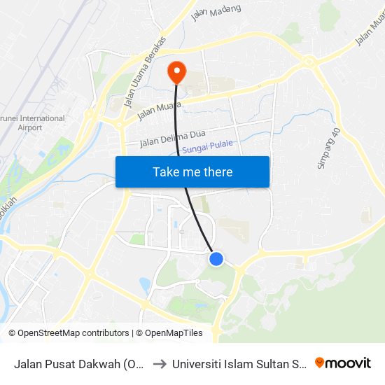 Jalan Pusat Dakwah (Opposite Pusat Dakwah) to Universiti Islam Sultan Sharif Ali; Zon B Car Park map