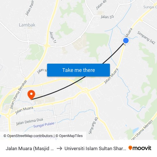 Jalan Muara (Masjid Kg Sg Hanching) to Universiti Islam Sultan Sharif Ali; Zon B Car Park map