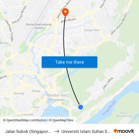 Jalan Subok (Singapore High Comm/Spg 74) to Universiti Islam Sultan Sharif Ali; Zon B Car Park map