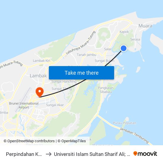 Perpindahan Kg Serasa to Universiti Islam Sultan Sharif Ali; Zon B Car Park map