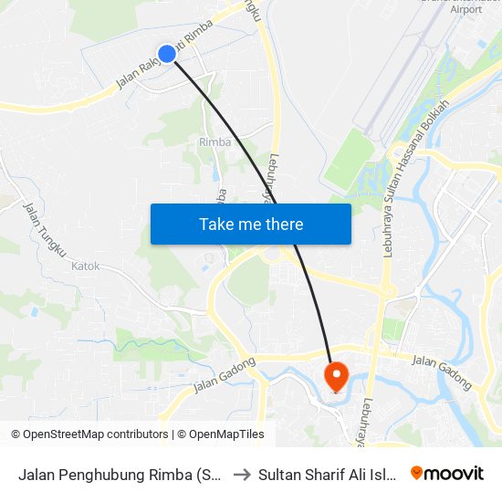 Jalan Penghubung Rimba (Spg 82/51/Armarda)) to Sultan Sharif Ali Islamic University map