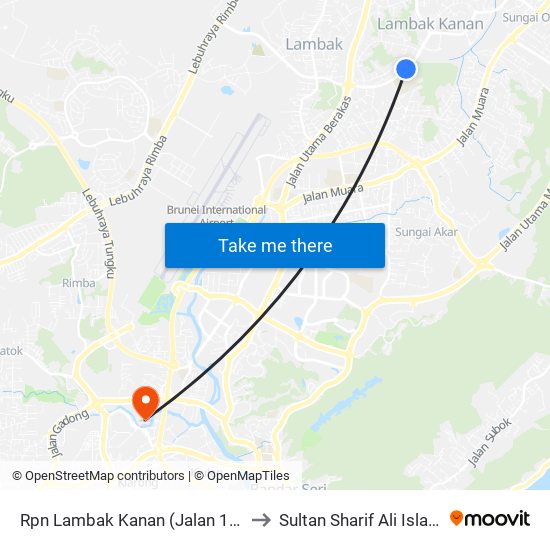 Rpn Lambak Kanan (Jalan 10 Selatan @Jln 31) to Sultan Sharif Ali Islamic University map