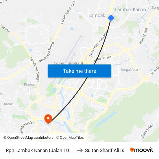 Rpn Lambak Kanan (Jalan 10 Selatan @ Jln 11 Spg 63) to Sultan Sharif Ali Islamic University map